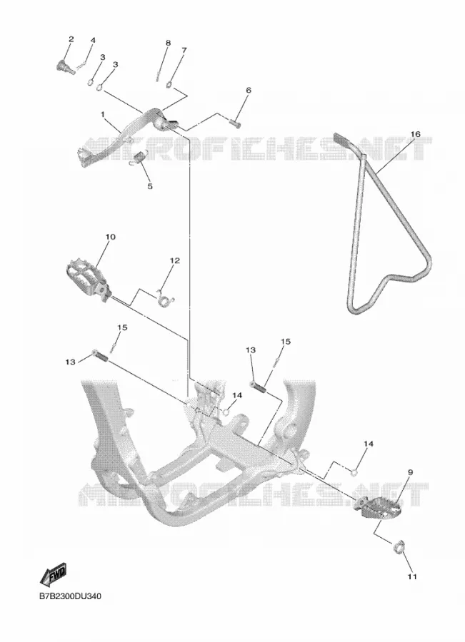 SUPPORT / REPOSE PIEDS Yamaha MOTO 250 2019 YZF  YZ250F