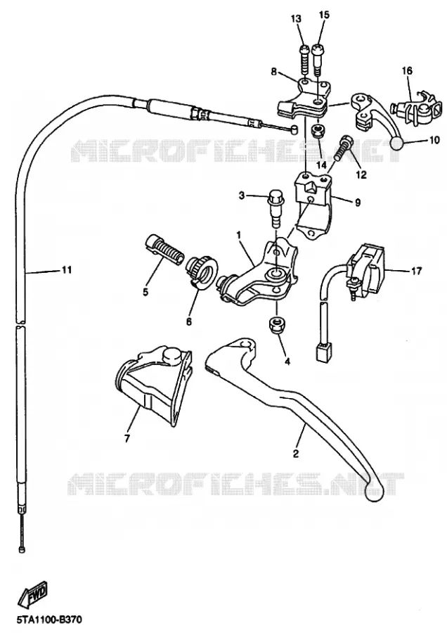COMMODO / LEVIER Yamaha MOTO 250 2003 YZF  YZ250F