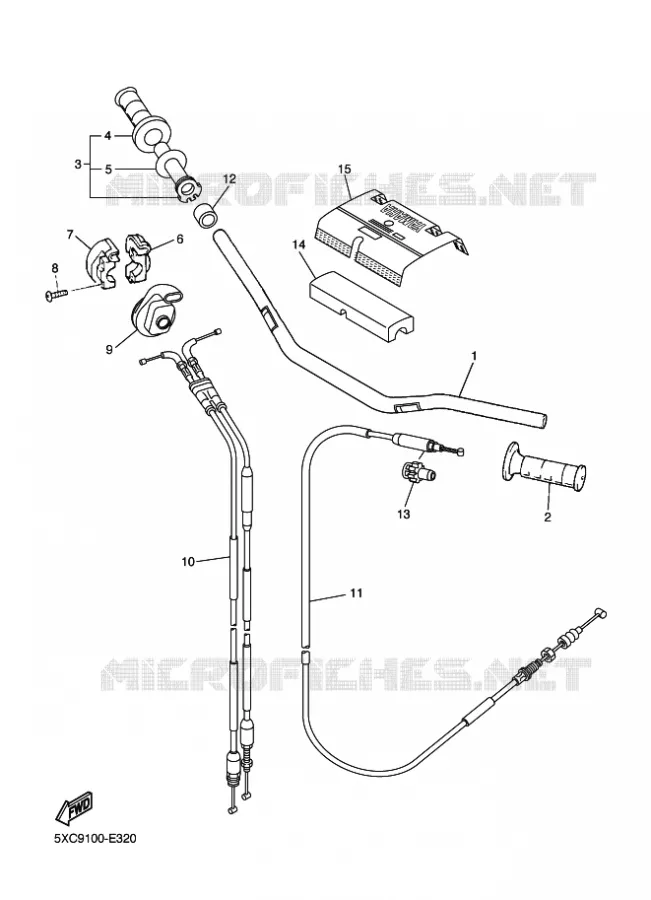 GUIDON ET CABLES Yamaha MOTO 250 2006 YZF  YZ250F