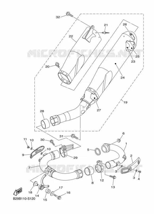 ECHAPPEMENT Yamaha MOTO 250 2018 YZF  YZ250FX