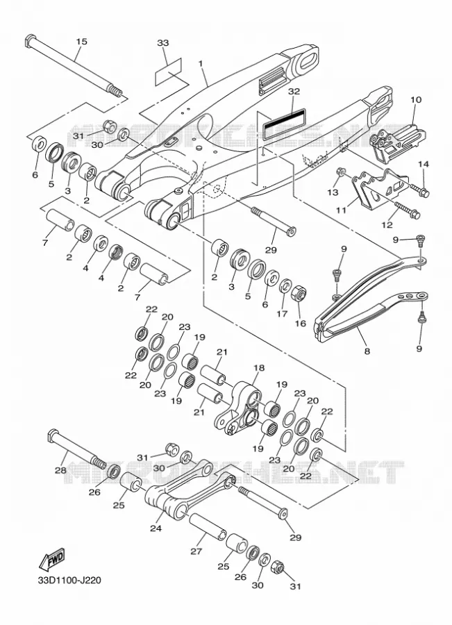 BRAS OSCILLANT  Yamaha MOTO 250 2016 YZF  YZ250FX