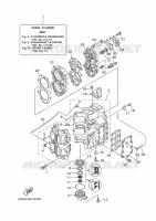 CYLINDRE / CARTER MOTEUR pour Yamaha 40X Manual Starter, Tiller Handle, Manual Tilt, Pre-Mixing, Shaft 20
