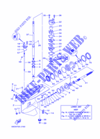 CARTER INFERIEUR ET TRANSMISSION 1 pour Yamaha E60H Enduro, Manual Starter, Tiller Handle, Hydro Trim & Tilt, Pre-Mixing, Shaft 20
