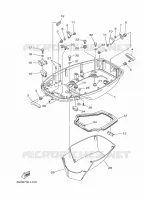 CARENAGE INFERIEUR pour Yamaha E60H Enduro, Manual Starter, Tiller Handle, Hydro Trim & Tilt, Pre-Mixing, Shaft 20