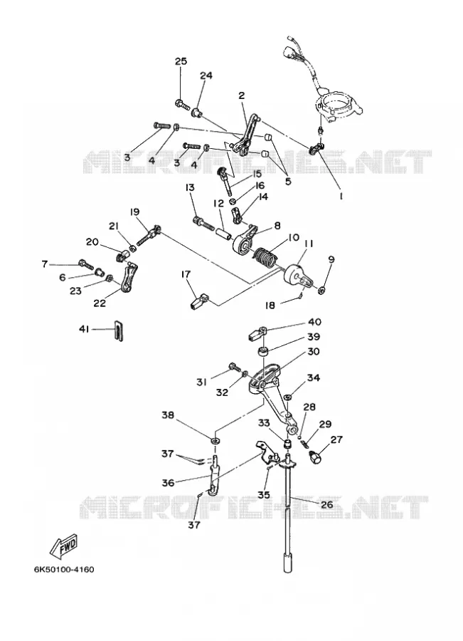 COMMANDE D'ACCELERATEUR Yamaha OUTBOARD ENGINES 60hp (44.1kW) 2012 E60  E60HMHDL
