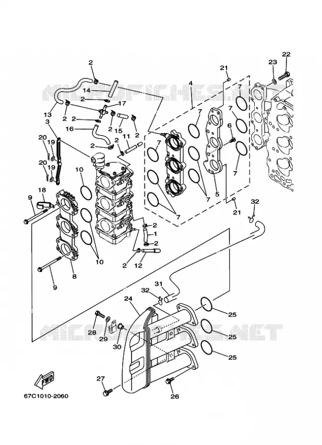ADMISSION Yamaha OUTBOARD ENGINES 40hp (29.4kW) 2008 F40  F40B, F40 '08(MHD)