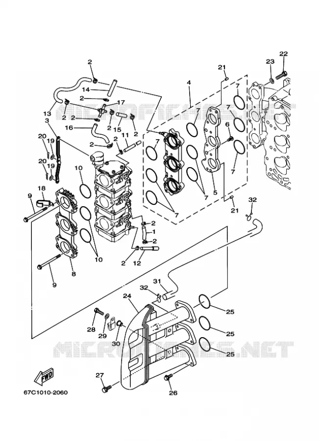 ADMISSION Yamaha OUTBOARD ENGINES 40hp (29.4kW) 2008 F40  F40B, F40 '08(MHD)