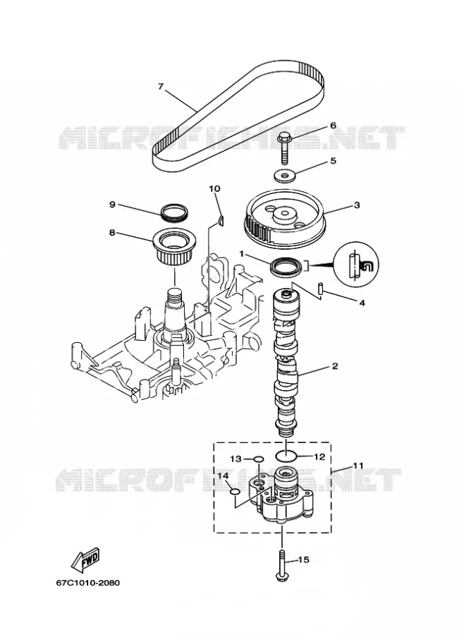 POMPE A HUILE Yamaha OUTBOARD ENGINES 40hp (29.4kW) 2002 F40  F40B