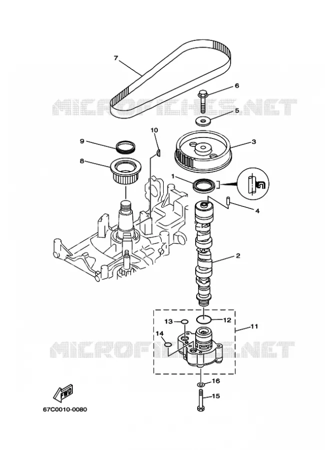 POMPE A HUILE Yamaha OUTBOARD ENGINES 40hp (29.4kW) 2001 F40  F40ELRZ