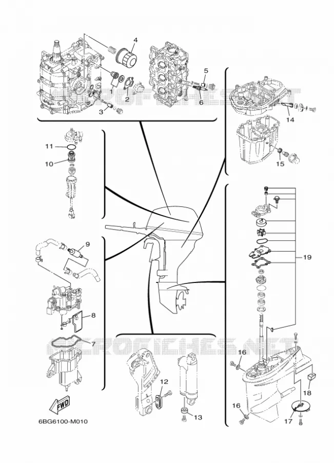 PIECES D'ENTRETIEN Yamaha OUTBOARD ENGINES 40hp (29.4kW) 2018 F40  F40FEDL