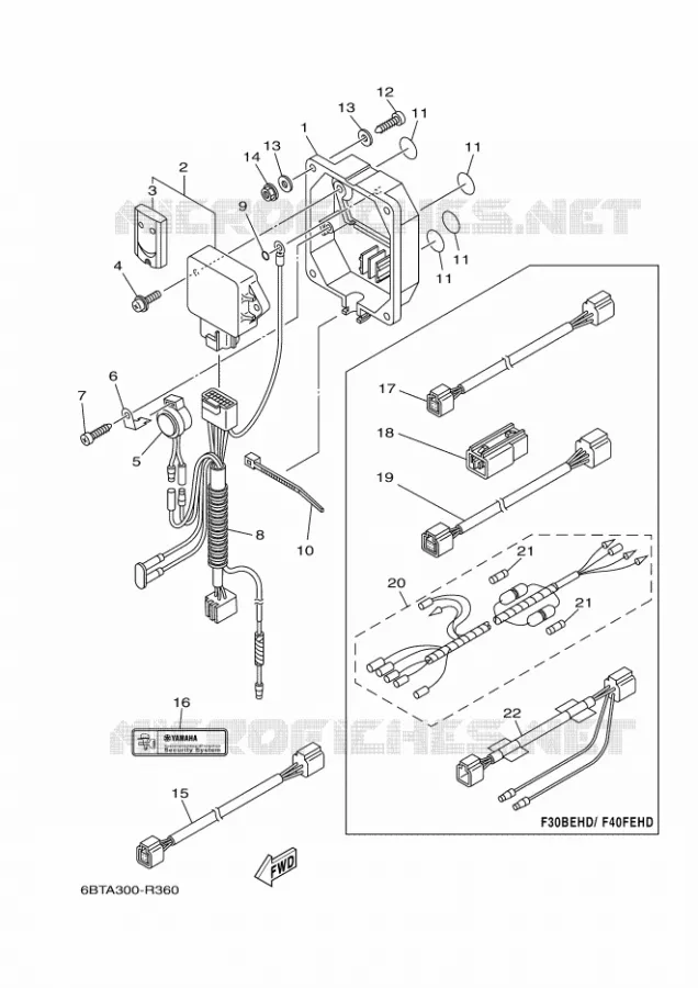PIÈCES OPTIONNELLES Yamaha OUTBOARD ENGINES 40hp (29.4kW) 2018 F40  F40FEDL