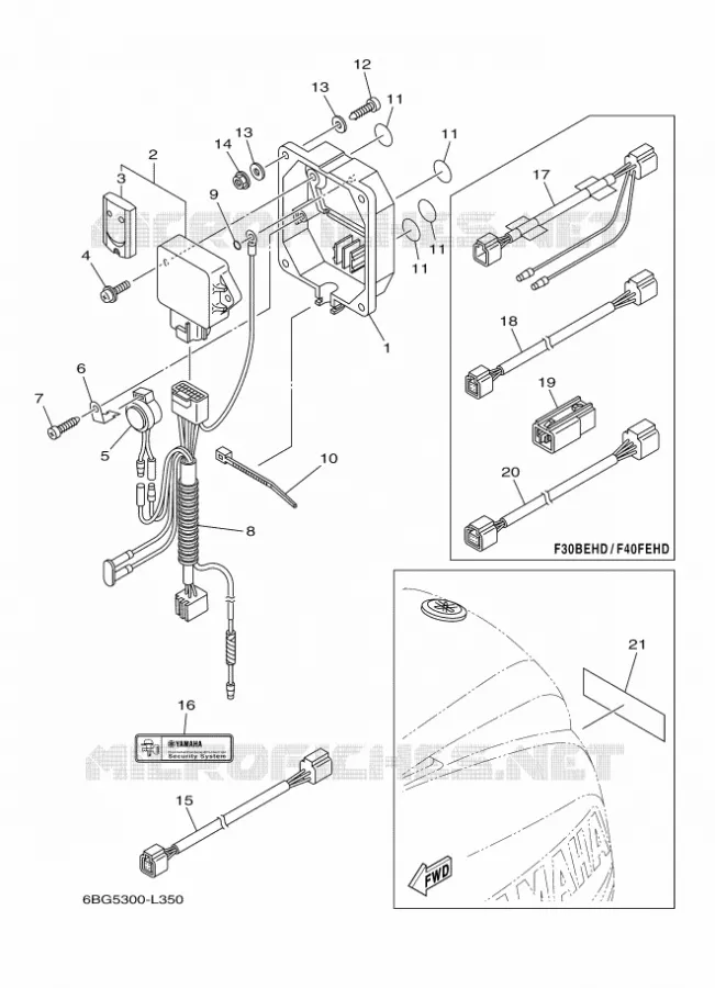 PIÈCES OPTIONNELLES Yamaha OUTBOARD ENGINES 40hp (29.4kW) 2012 F40  F40FEHDL