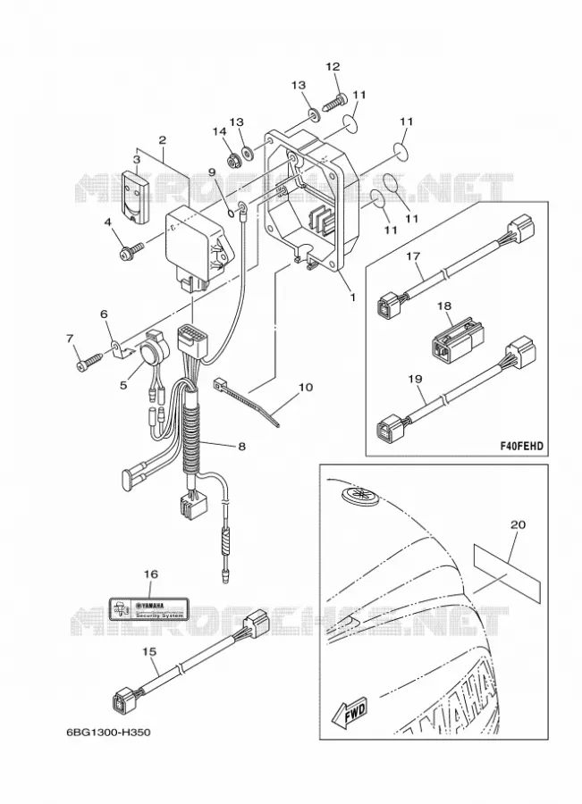 PIÈCES OPTIONNELLES Yamaha OUTBOARD ENGINES 40hp (29.4kW) 2009 F40  F40FEDL