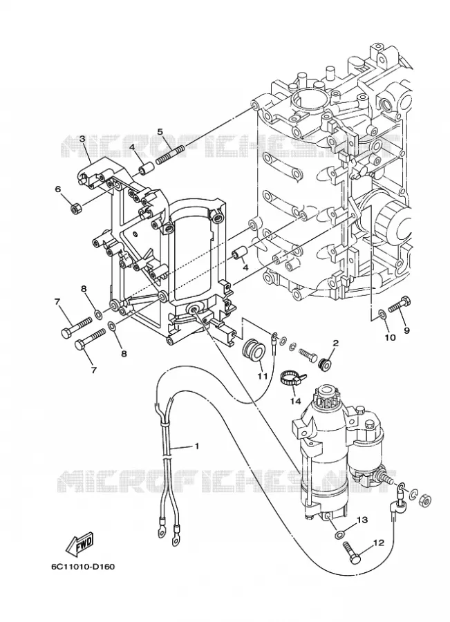 PIECES ELECTRIQUE 4 Yamaha OUTBOARD ENGINES 50hp (36.8kW) 2012 F50  F50FEDL