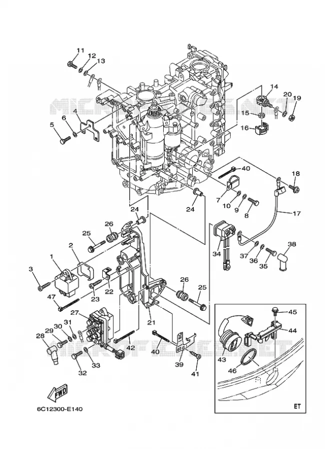 ELECTRIQUE 2 Yamaha OUTBOARD ENGINES 50hp (36.8kW) 2006 F50  F50TLR
