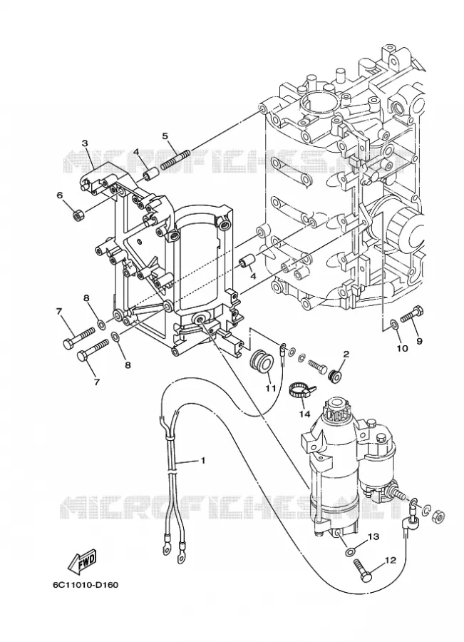 PIECES ELECTRIQUE 4 Yamaha OUTBOARD ENGINES 50hp (36.8kW) 2005 F50  F50TLRD
