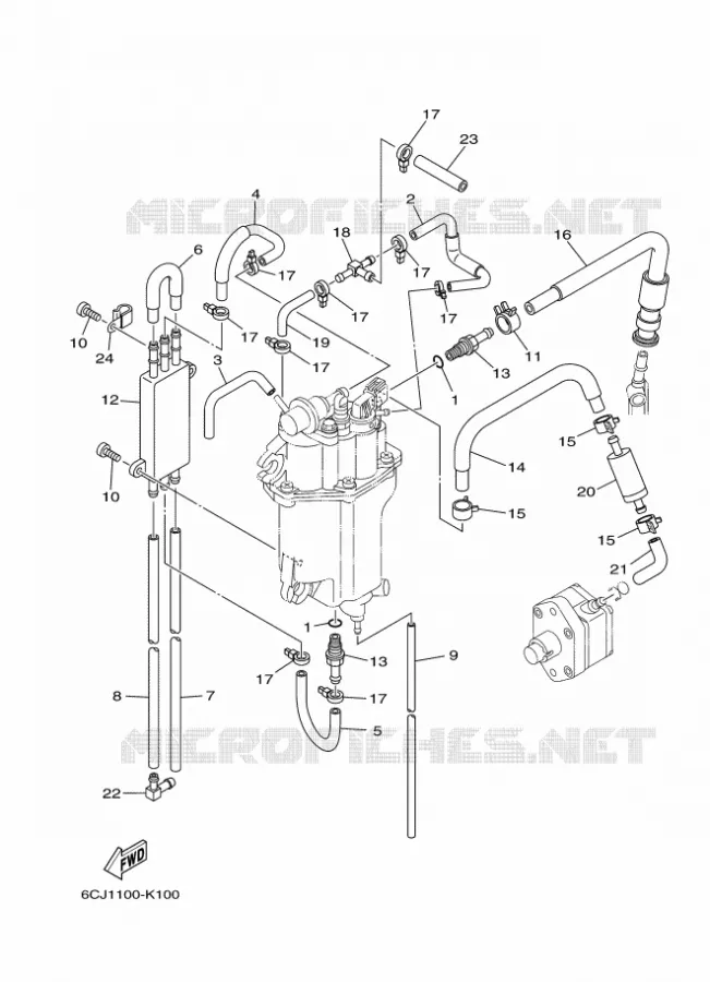 POMPE A INJECTION 2 Yamaha OUTBOARD ENGINES 70hp (51.5kW) 2014 F70  F70AETL