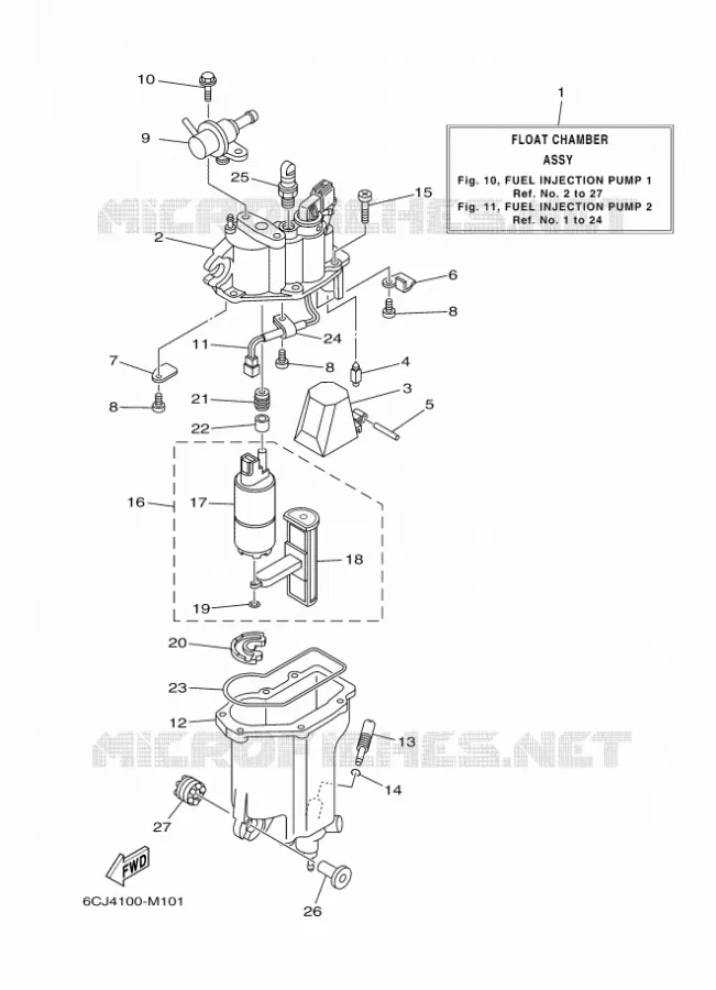 POMPE A INJECTION 1 Yamaha OUTBOARD ENGINES 70hp (51.5kW) 2014 F70  F70AETL