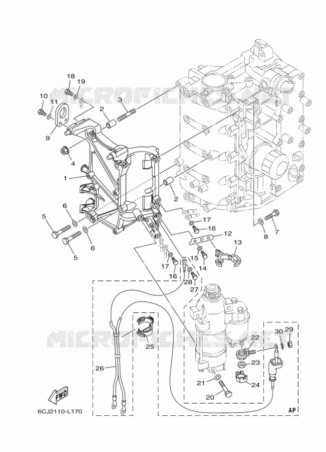 PIECES ELECTRIQUE 4 Yamaha OUTBOARD ENGINES 70hp (51.5kW) 2014 F70  F70AETX
