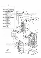 CYLINDRE / CARTER MOTEUR 1 pour Yamaha F80B Electric Starter, Remote Control, Power Trim & Tilt, Shaft 20