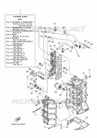 CYLINDRE / CARTER MOTEUR 1 pour Yamaha F80B Electric Starter, Remote Control, Power Trim & Tilt, Shaft 25
