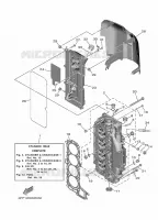 CYLINDRE / CARTER MOTEUR 2 pour Yamaha F80D Electric Starter, Remote Control, Power Trim & Tilt, Shaft 20