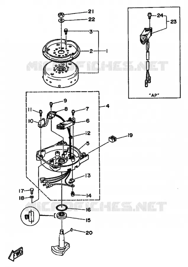 GENERATEUR Yamaha OUTBOARD ENGINES 5hp (3.7kW) 1996 5  5CS