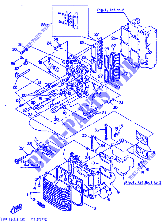 ADMISSION pour Yamaha 140A 2 Stroke, Electric Start, Power Trim & Tilt, Remote Control, Oil injection de 1984