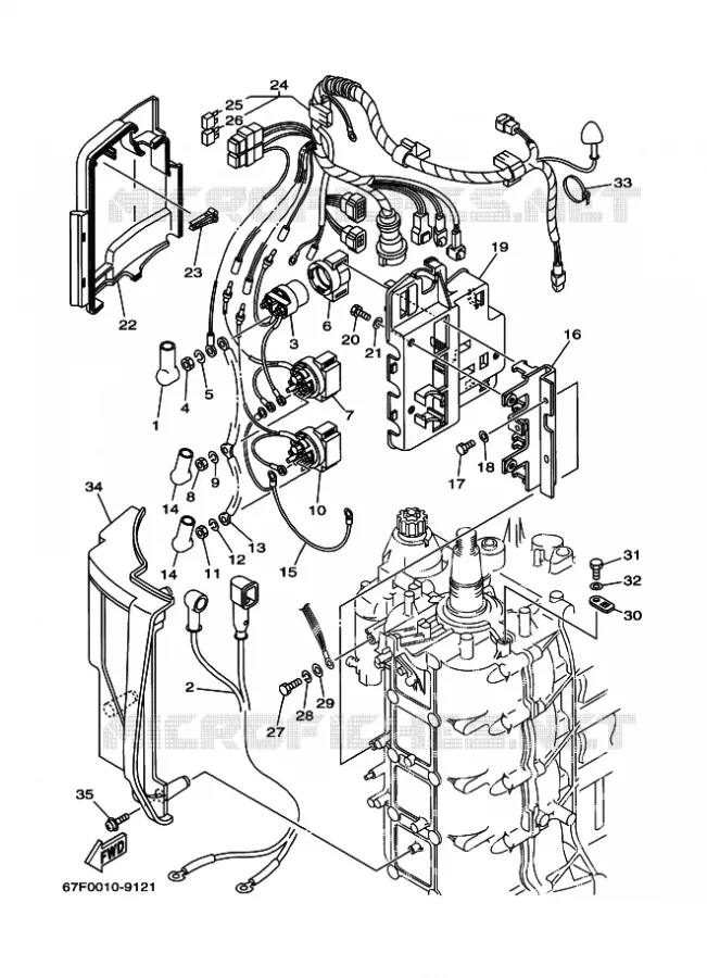 PARTIE ELECTRIQUE 2 Yamaha OUTBOARD ENGINES 100hp (73.6kW) 2000 F100  F100A