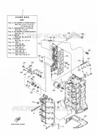 CYLINDRE / CARTER MOTEUR 1 pour Yamaha F100B Electric Starter, Remote Control, Power Trim & Tilt, Shaft 20