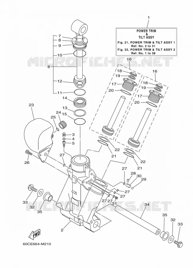 SYSTEME D'INCLINAISON 1 Yamaha OUTBOARD ENGINES 100hp (73.6kW) 2016 F100  F100BETL