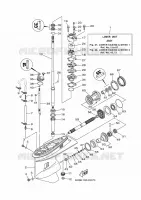 BOITIER D'HELICE ET TRANSMISSION 1 pour Yamaha F100D Electric Starter, Remote Control, Power Trim & Tilt, Shaft 25