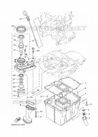 VENTILATEUR D'HUILE pour Yamaha F100D Electric Starter, Remote Control, Power Trim & Tilt, Shaft 25
