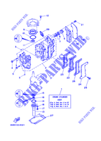 CYLINDRE / CARTER MOTEUR pour Yamaha 6M Manual Starter, Tiller Handle, Manual Tilt, Pre-Mixing, Shaft 15
