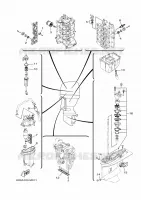 PIECES D'ENTRETIEN pour Yamaha F100D Electric Starter, Remote Control, Power Trim & Tilt, Shaft 20
