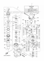 SYSTEME D'INCLINAISON 1 pour Yamaha F100D Electric Starter, Remote Control, Power Trim & Tilt, Shaft 25