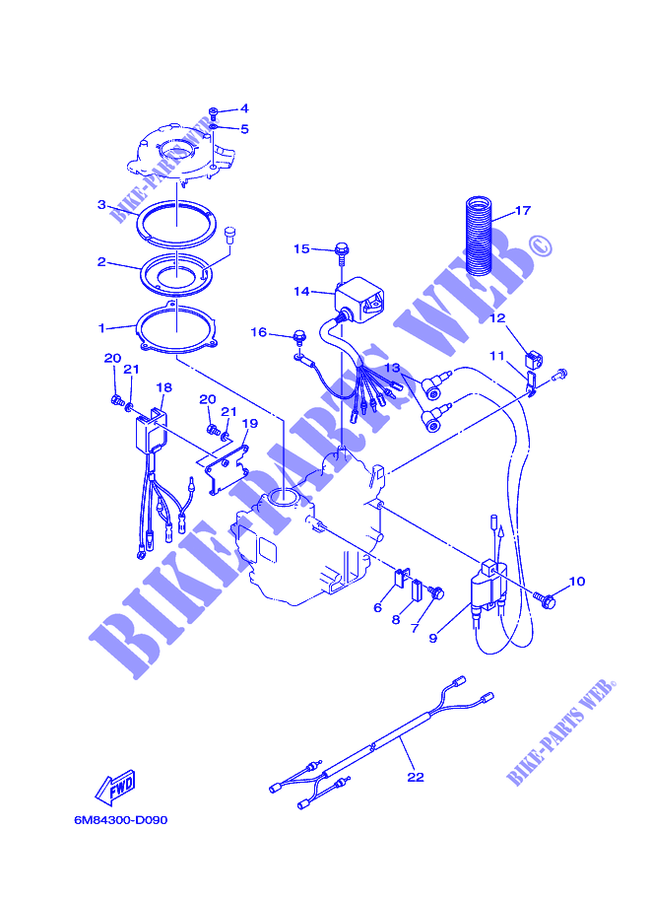 ELECTRIQUE pour Yamaha 6C 2 Stroke, Manual Starter, Tiller Handle, Manual Tilt, Pre-Mixing de 2007