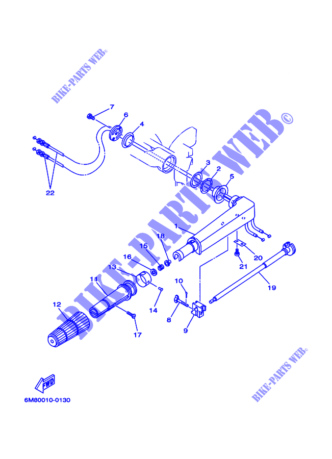 DIRECTION pour Yamaha 6C 2 Stroke, Manual Starter, Tiller Handle, Manual Tilt de 2001