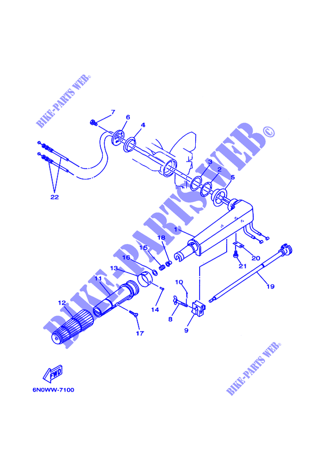 DIRECTION pour Yamaha 6C 2 Stroke, Manual Starter, Tiller Handle, Manual Tilt de 1997