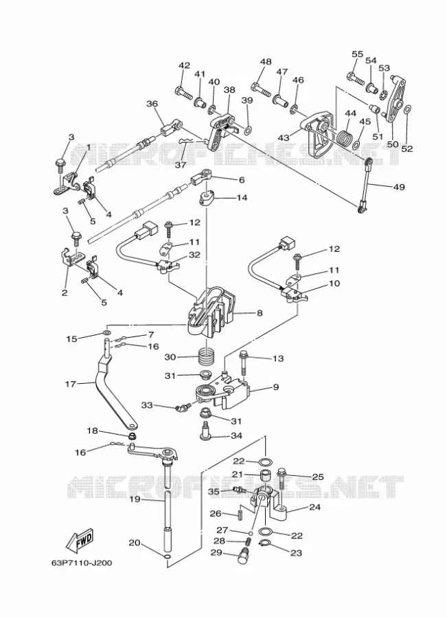 COMMANDE D'ACCELERATEUR Yamaha OUTBOARD ENGINES 150hp (110.3kW) 2011 F150  F150AETX