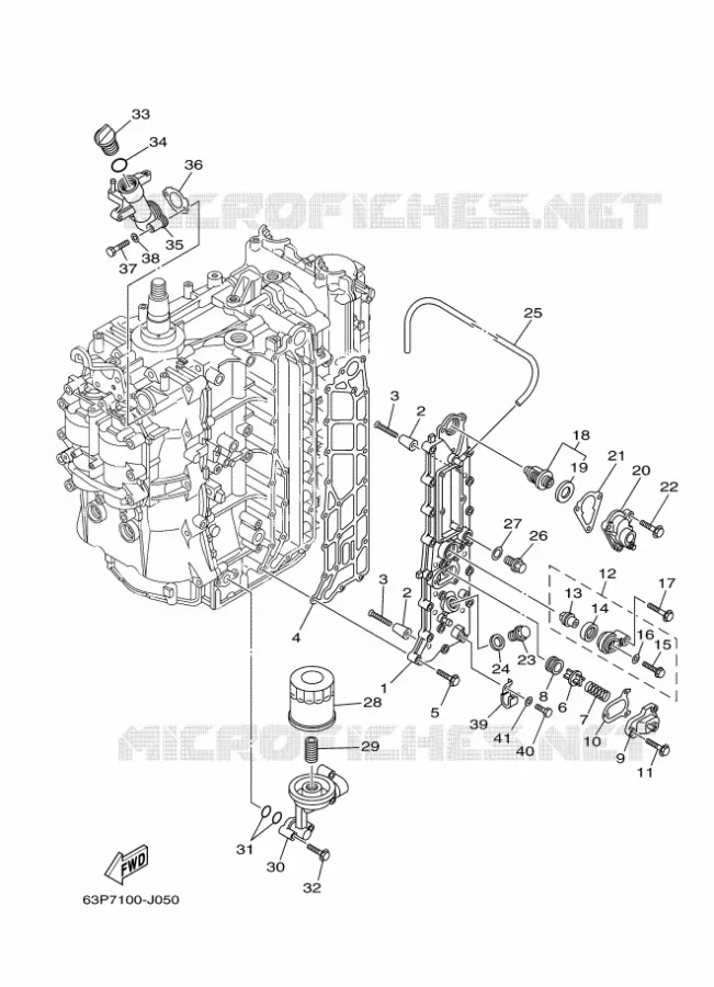 CYLINDRE ET CARTER MOTEUR 3 Yamaha OUTBOARD ENGINES 150hp (110.3kW) 2011 F150  F150AETX