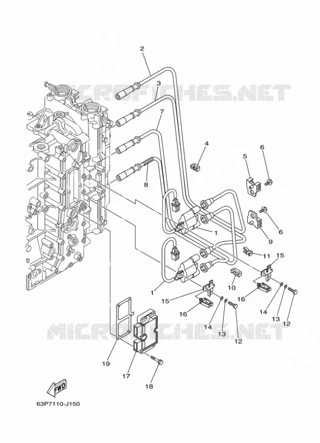 PARTIE ELECTRIQUE 1 Yamaha OUTBOARD ENGINES 150hp (110.3kW) 2011 F150  F150AETX