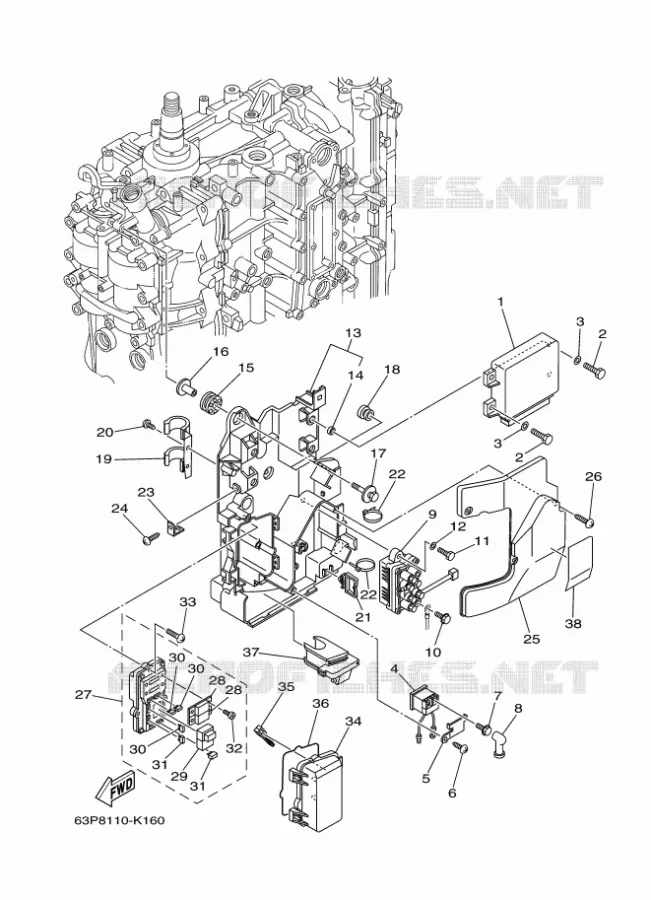 PARTIE ELECTRIQUE 2 Yamaha OUTBOARD ENGINES 150hp (110.3kW) 2011 F150  F150AETX