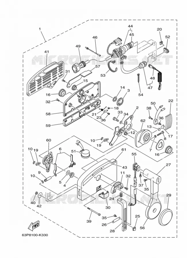 BOITIER DE COMMANDE A DISTANCE Yamaha OUTBOARD ENGINES 150hp (110.3kW) 2011 F150  F150AETL