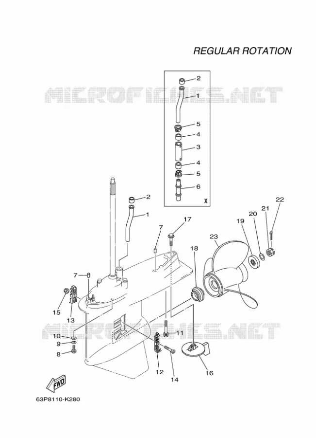 BOITIER D'HELICE ET TRANSMISSION 2 Yamaha OUTBOARD ENGINES 150hp (110.3kW) 2011 F150  F150AETL