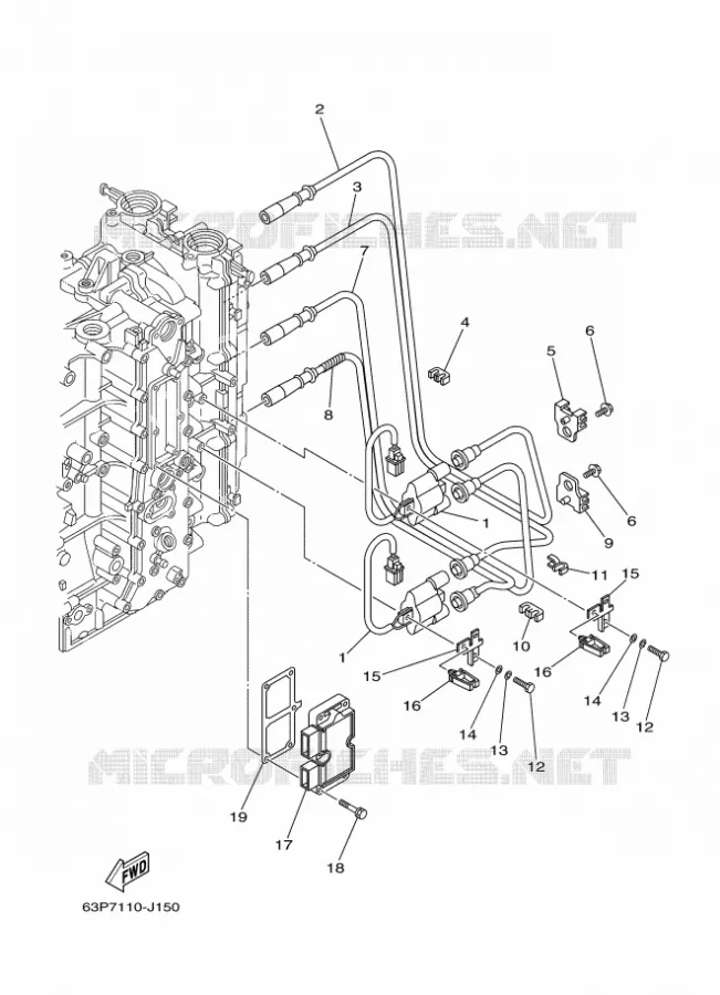 PARTIE ELECTRIQUE 1 Yamaha OUTBOARD ENGINES 150hp (110.3kW) 2011 F150  F150AETL