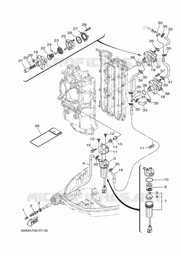 ALIMENTATION CARBURANT 1 Yamaha OUTBOARD ENGINES 150hp (110.3kW) 2019 F150  F150FETX