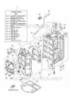 CYLINDRE / CARTER MOTEUR 1 pour Yamaha F150F Electric Starter, Remote Control, Power Trim & Tilt, Shaft 25