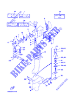 KIT DE REPARATION  pour Yamaha 6D Manual Start, Tiller Handle, Manual Tilt, Shaft 15