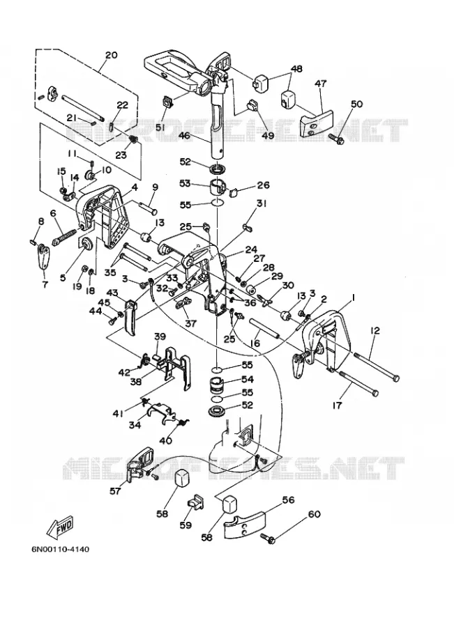 SUPPORT Yamaha OUTBOARD ENGINES 6hp (4.4kW) 2002 6  6D
